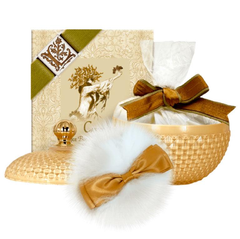 Safe Body Powder – Cassis Scen, rice powder in Glass Vessel with Puff