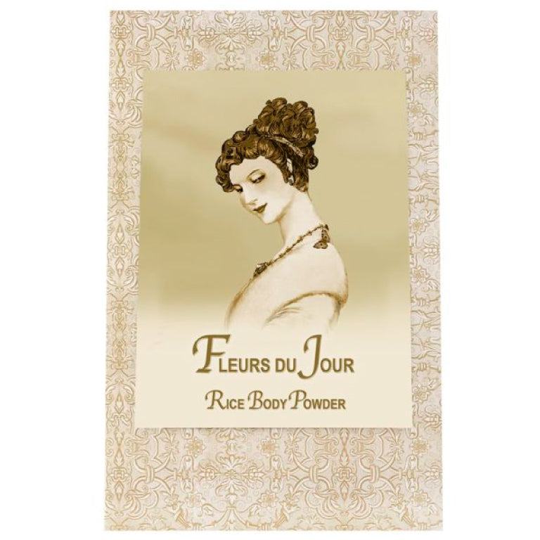 Fleurs du Jour Marina Blue Rice Body Powder Refill 8oz package with vintage design.