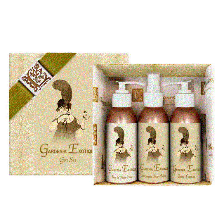 Gardenia Gift Set - Gardenia Exotique 4oz Body Lotion, Mist & Wash...