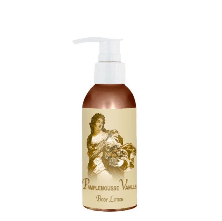 Pamplemousse Vanille Body Lotion 4oz with French fragrance and skin-smoothing emollients.