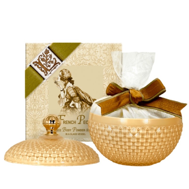 Fragrant Body Powder – French Peony in 6oz Refillable Glass Vessel...