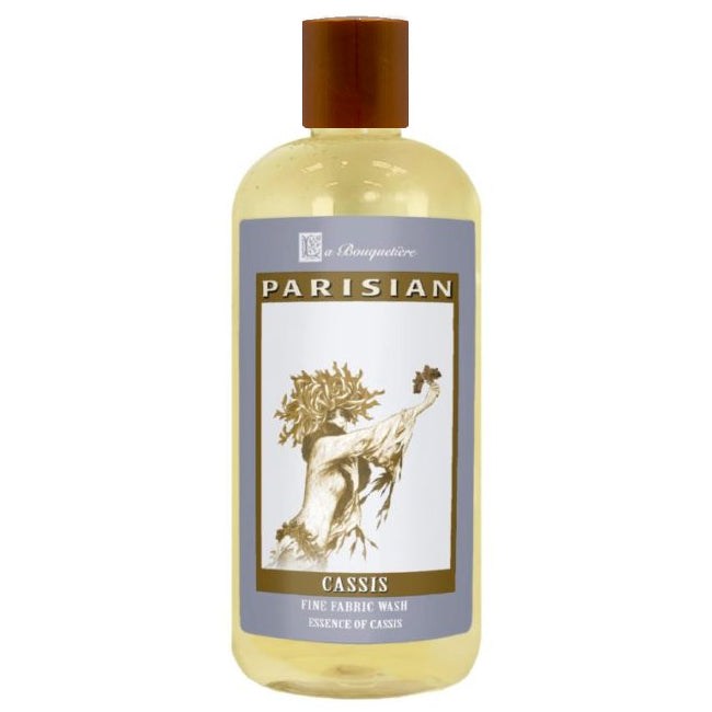 Cassis Fine Fabric Wash 19oz bottle with plant-based ingredients and French essential oils.