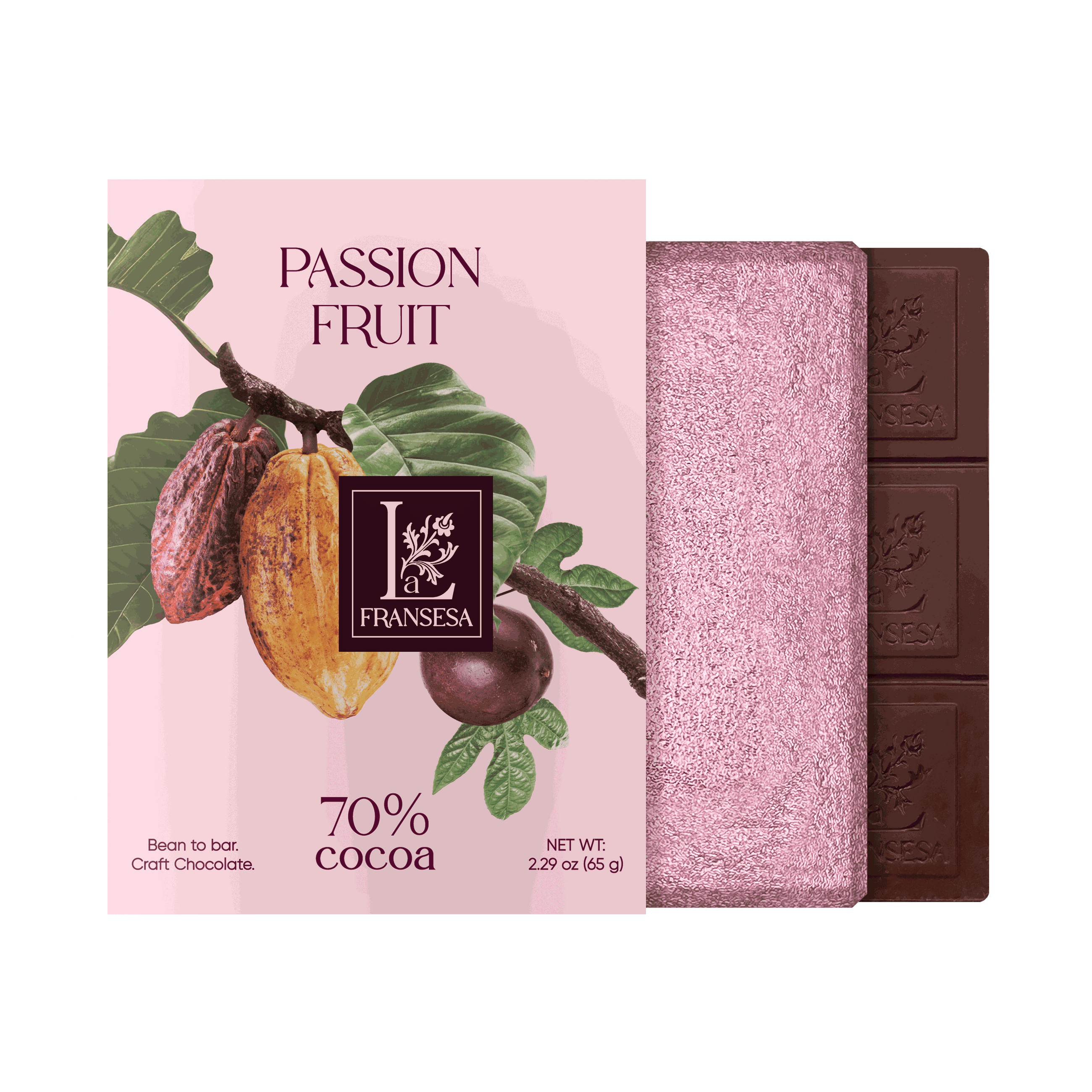 Passion Fruit - Bean to bar. Craft Chocolate. 70% cocoa