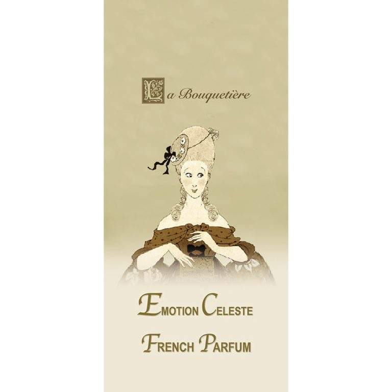 Emotion Celeste Scented Card packaging with vintage design, by La Bouquetiere.