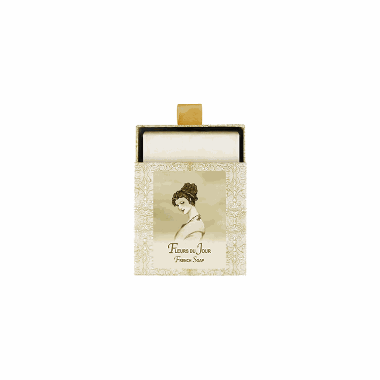 Fleurs du Jour Marina Blue French Soap 7oz, luxury vegetable-based cleansing bar.