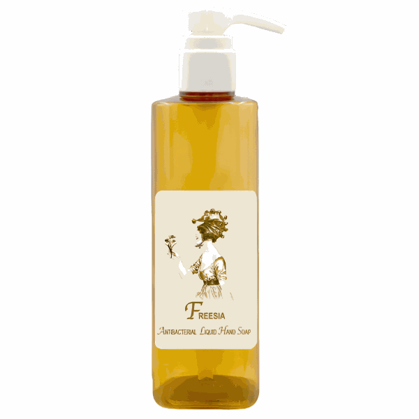 Freesia Antibacterial Liquid Hand Soap 20oz bottle with pump.