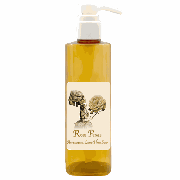 Rose Petals Antibacterial Liquid Hand Soap 20oz bottle.