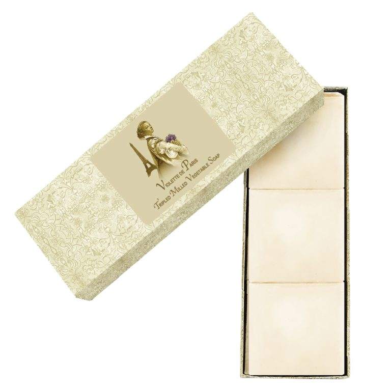 Triple Milled Bar Soap - Violette de Paris Set of 3 | Handcrafted...