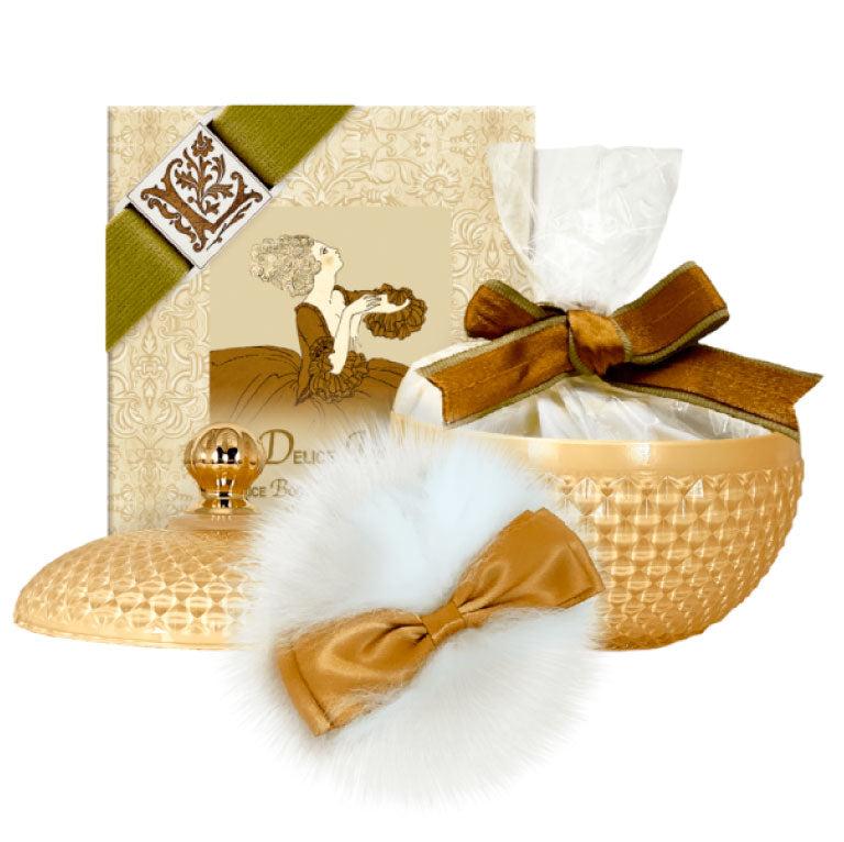 Natural Body Powder 6oz – Delice Infini Scent in 6oz Glass vessel...