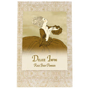 Delice Infini Rice Body Powder Refill package with vintage-style illustration.