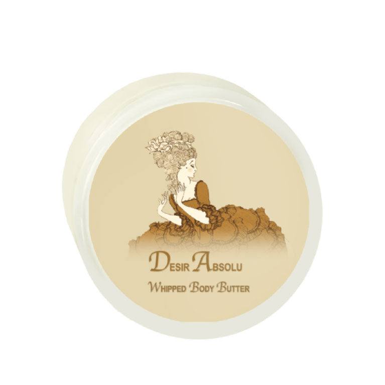 Desir Absolu Argan Oil Whipped Body Butter 8oz jar with elegant design.