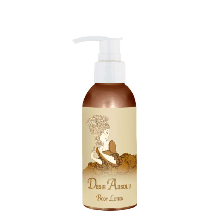 Desir Absolu Body Lotion 4oz bottle with floral and musk fragrance notes.