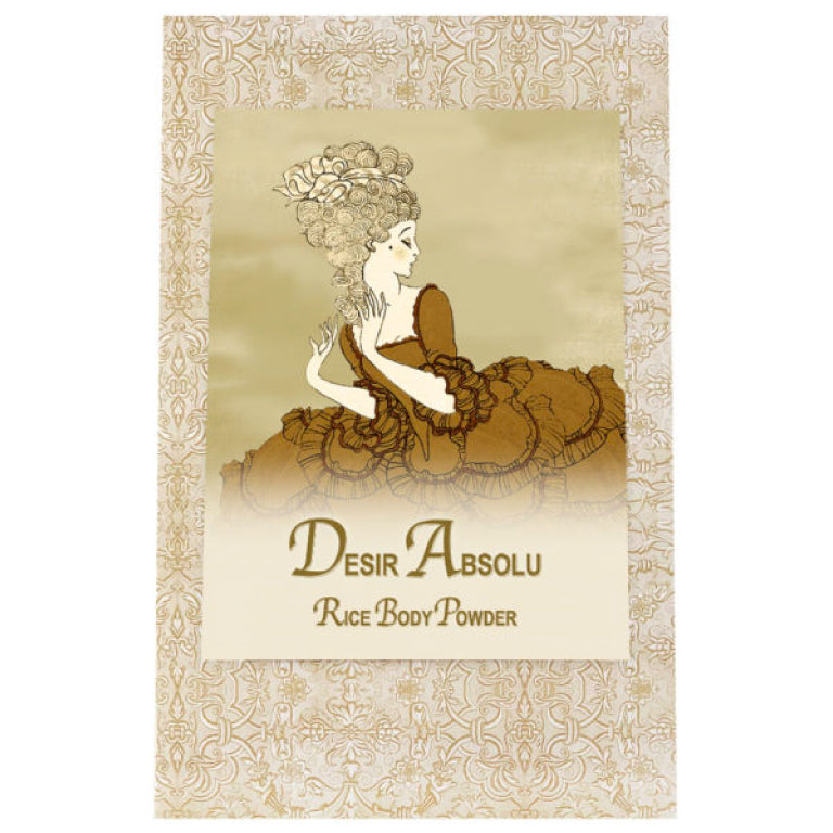 Desir Absolu Rice Body Powder Refill packaging with vintage illustration.