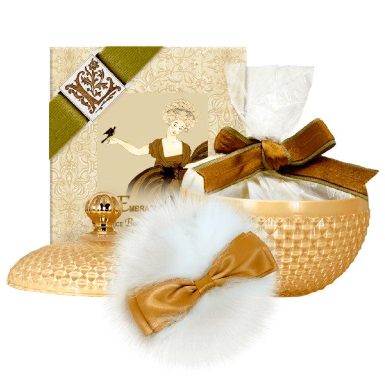 Scented Body Powder – Embrasse Moi rice powder with Puff in 6oz Vessel