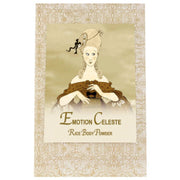 Emotion Celeste Rice Body Powder Refill 8oz. packaging design featuring vintage illustration.
