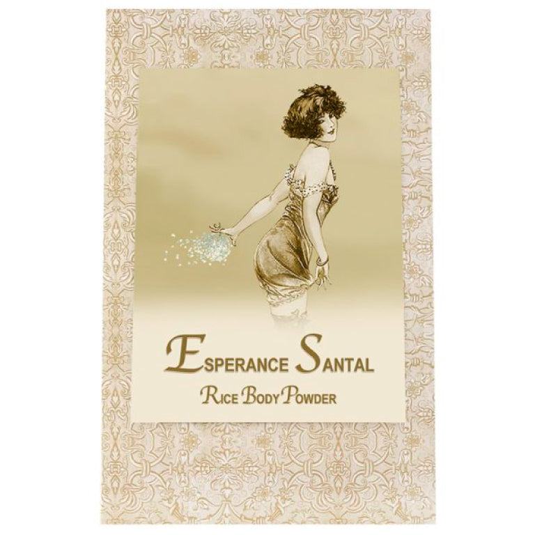 Esperance Santal Rice Body Powder Refill, 8oz, luxurious and hydrating with natural ingredients, vintage Paris design.