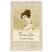 Fleurs du Jour Marina Blue Rice Body Powder Refill 8oz package with vintage design.