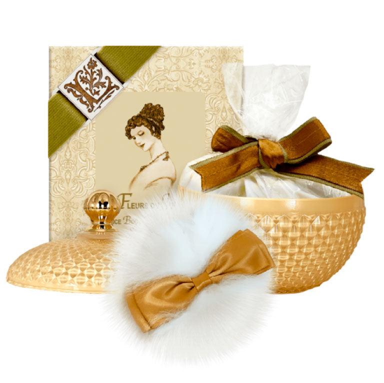 Perfumed Body Powder with Puff – Fleurs du Jour in Glass vessel 6oz.