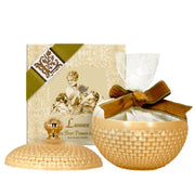 Lavender Body Powder – Lavande Scent in Elegant Glass Vessel with Puff