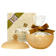 Lilac Body Powder – Le Lilas Scent in Glass Vessel, refill and puff.