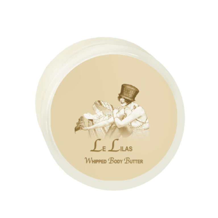 Le Lilas French Lilac Argan Oil Whipped Body Butter 8oz. in a jar, cruelty-free and designed in California with French fragrances.