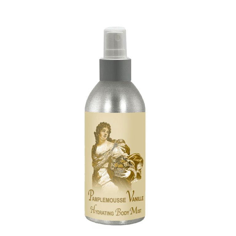 Pamplemousse Vanille Hydrating Mist 8oz bottle with a vintage-inspired label featuring ornate design details.