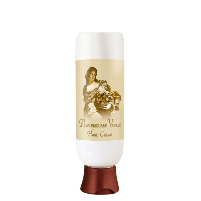 Pamplemousse Vanille Hand Cream tube with vintage label design.
