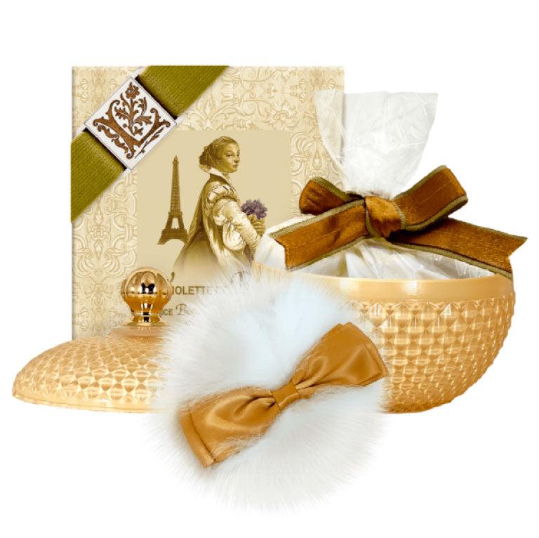 Body Powder – Violette de Paris in Glass Vessel with Refill 6oz & Puff