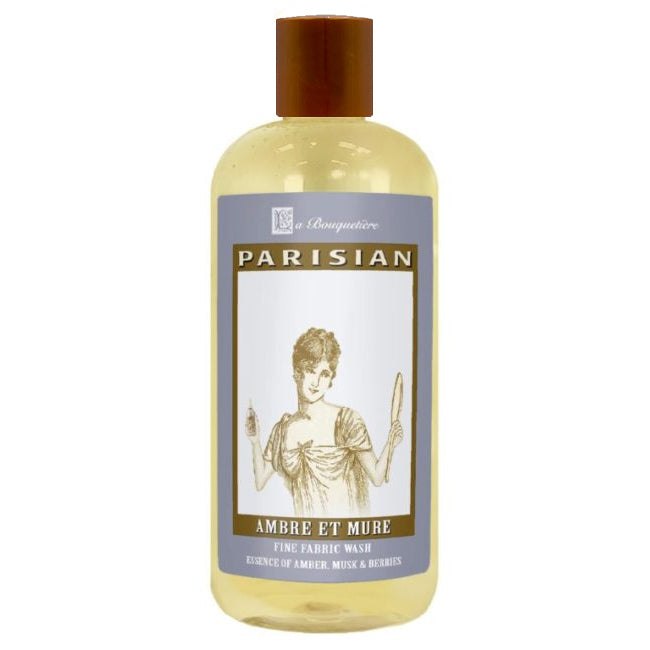 Ambre et Mure Fine Fabric Wash 19oz. bottle with natural plant extracts and French essential oils.