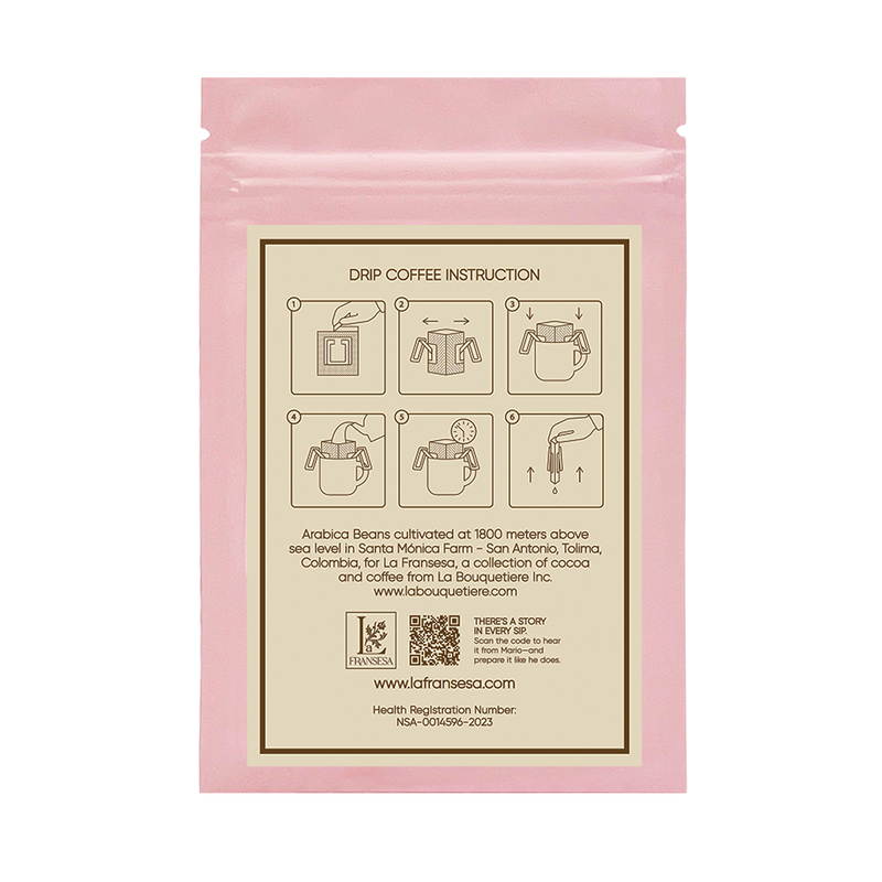 Single-Cup Pre-Filled Colombian Specialty Pour Over Coffee Bags – Geisha, 6 Bags, 10g Each, 100% Arabica, Medium Roast