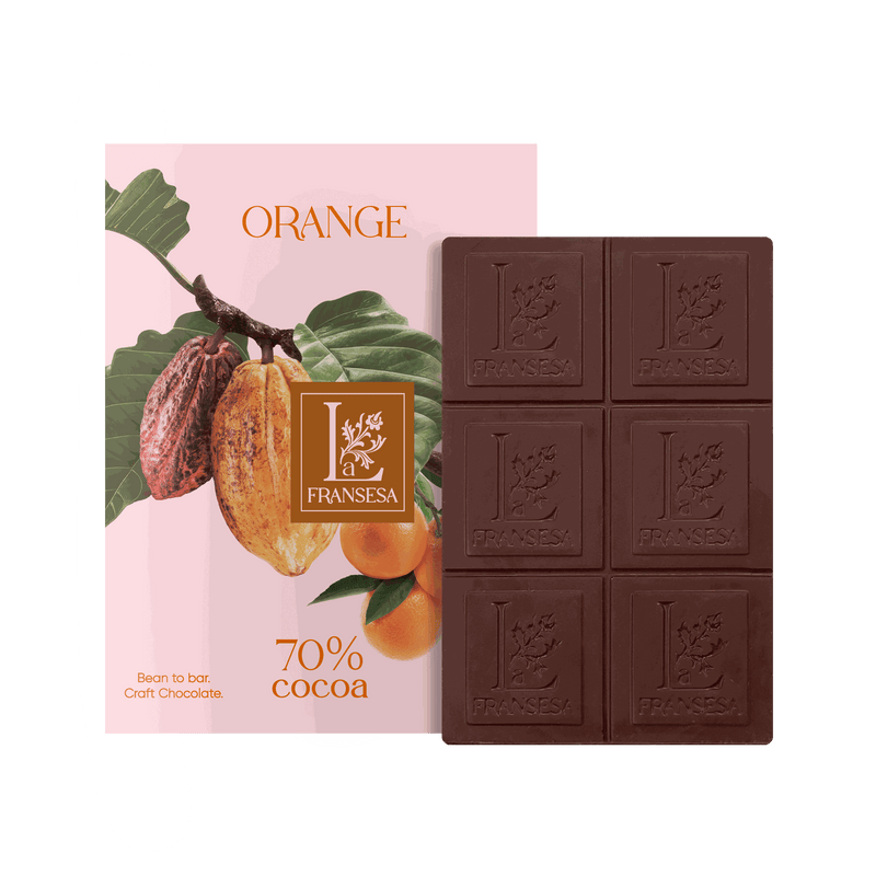 Orange - Bean to bar. Craft Chocolate. 70% cocoa