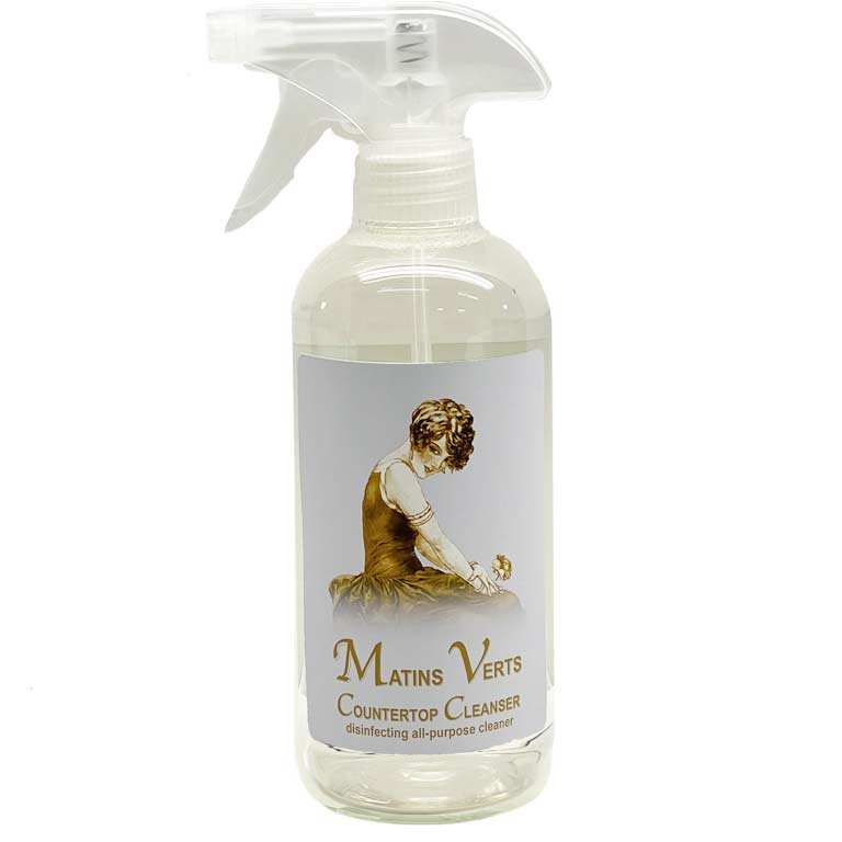 Matins Verts Counter Top Cleanser 19oz bottle with plant extract formula for natural cleaning and deodorizing.