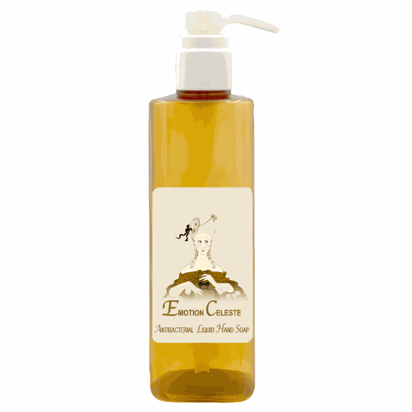 Emotion Celeste Antibacterial Liquid Hand Soap 20oz bottle with a pump dispenser.