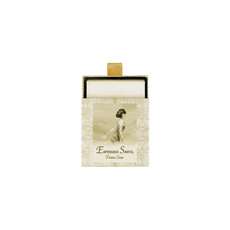 Esperance Santal French Soap 7oz in elegant packaging.