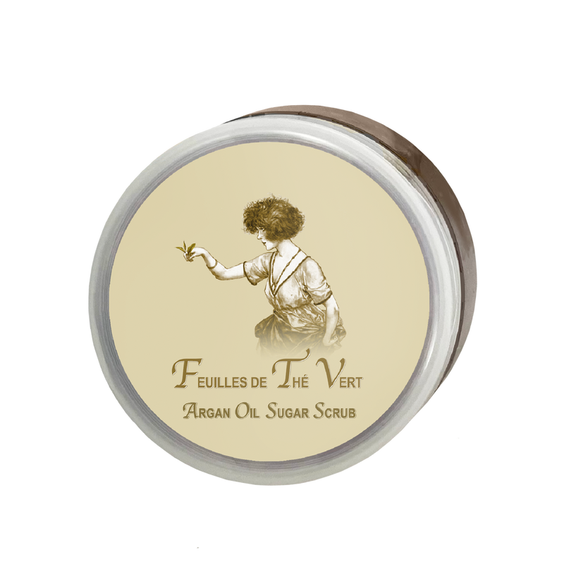 Feuilles de Thé Vert Argan Oil Sugar Scrub 12oz.
