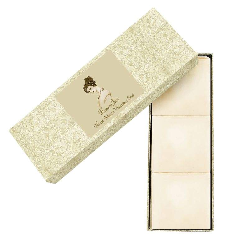 Marina Blue Tripled Milled Vegetable Soap Set of 3 in gift box.