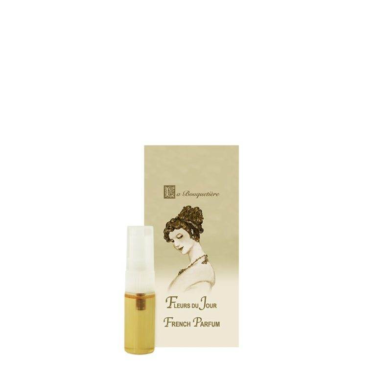 Fleurs du Jour Marina Blue Parfum Sample Spray 0.1oz with packaging design and vial.