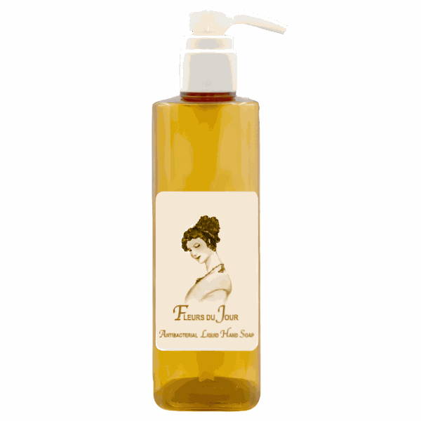 Marina Blue Antibacterial Liquid Hand Soap 20oz bottle from Fleurs du Jour, featuring gentle natural cleansers and aloe vera.