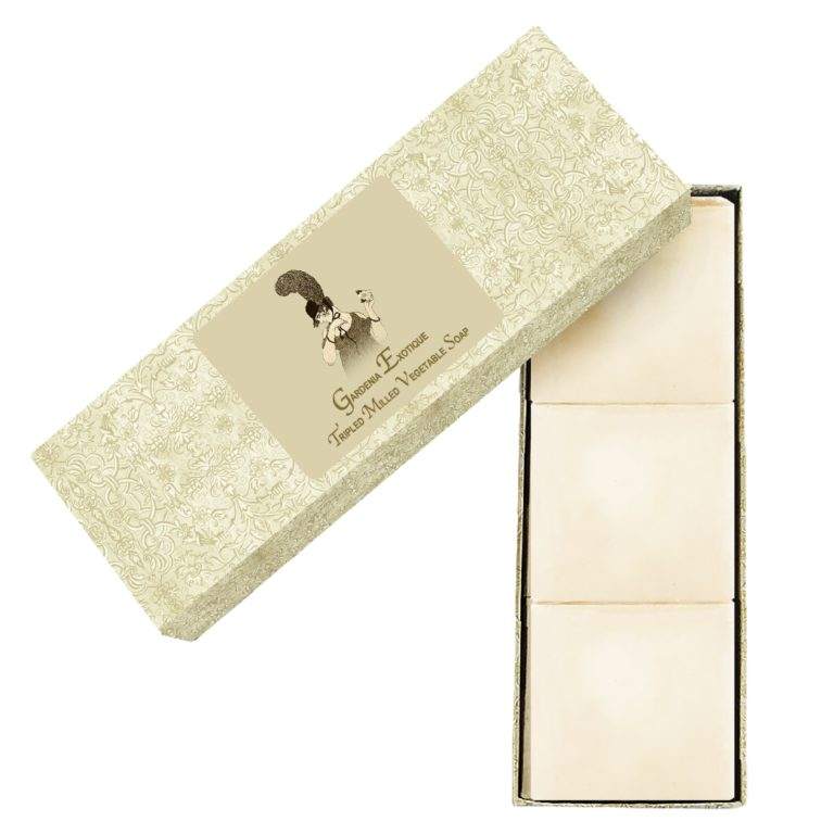 Gardenia Bar Soap - Gardenia Exotique Tripled Milled Vegetable Soap x3