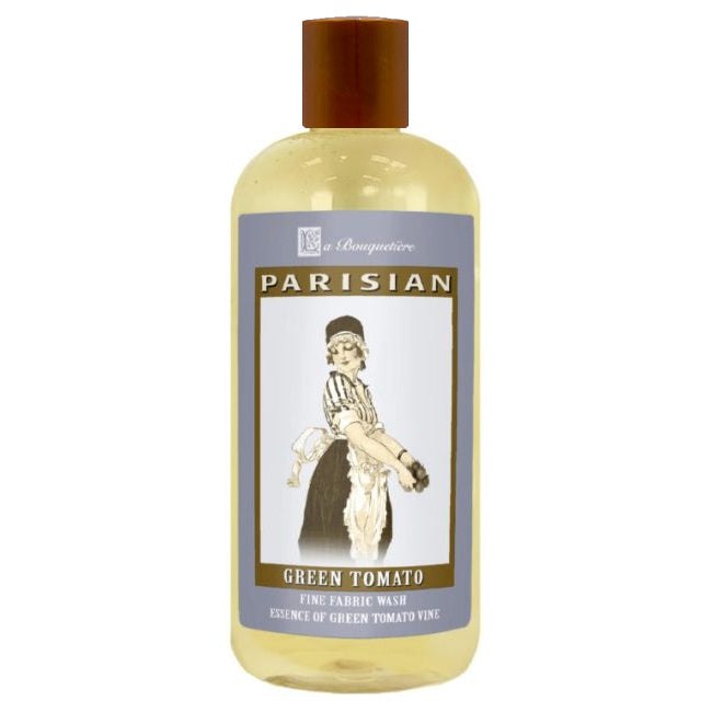 Green Tomato Fine Fabric Wash 19oz bottle with vintage label design.