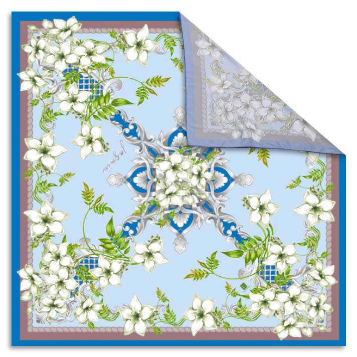 Jasmine Scarf - Silk Blend with Hand-Rolled Edges, Versatile Style