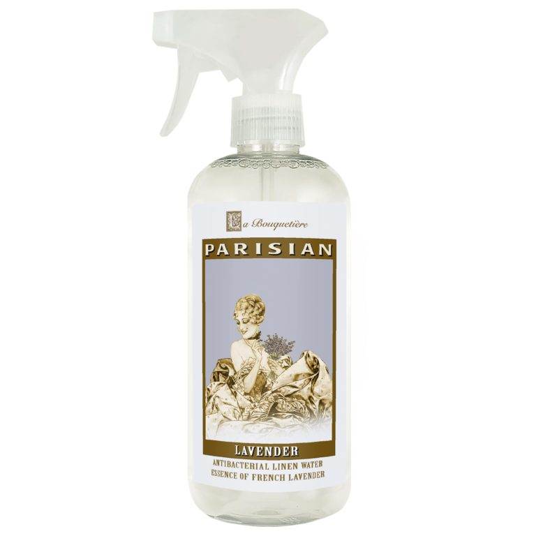 Lavande Antibacterial Linen Water 19oz bottle with lavender scent.