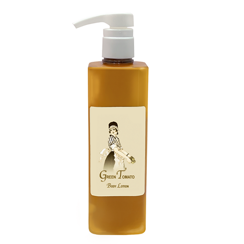 Green Tomato Body Lotion 20oz bottle with pump dispenser.