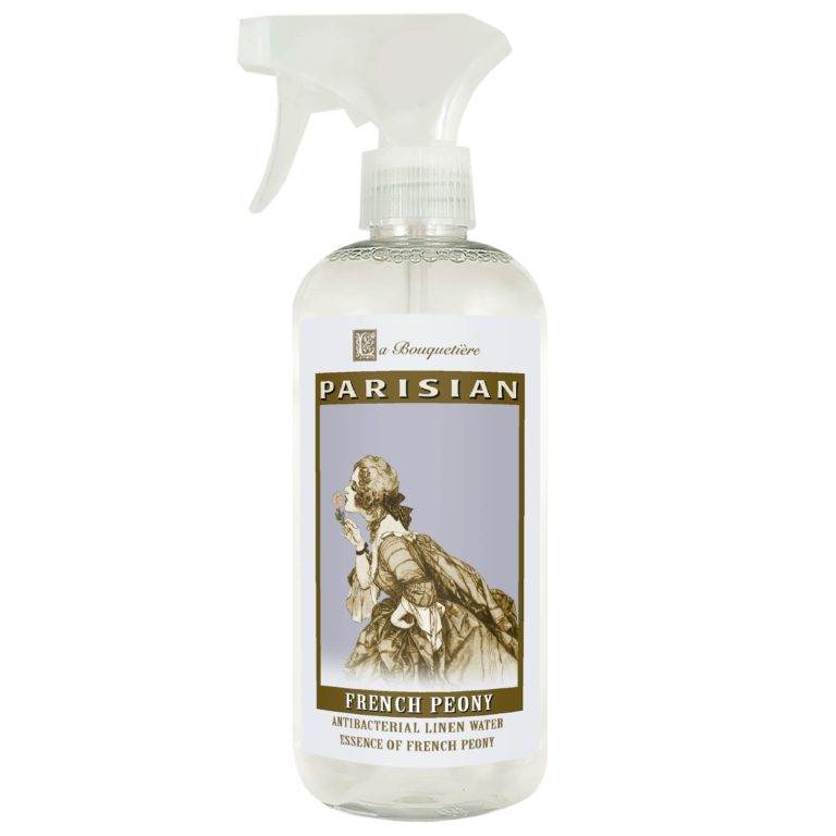 French Peony Antibacterial Linen Water 19oz by La Bouquetiere.