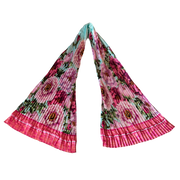 French Peony Silk Blend Pleated Scarf – 64" x 20"