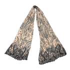 Vintage Silk Blend Pleated Scarf – 64" x 20"