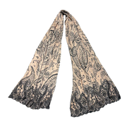 Vintage Silk Blend Pleated Scarf – 64" x 20"