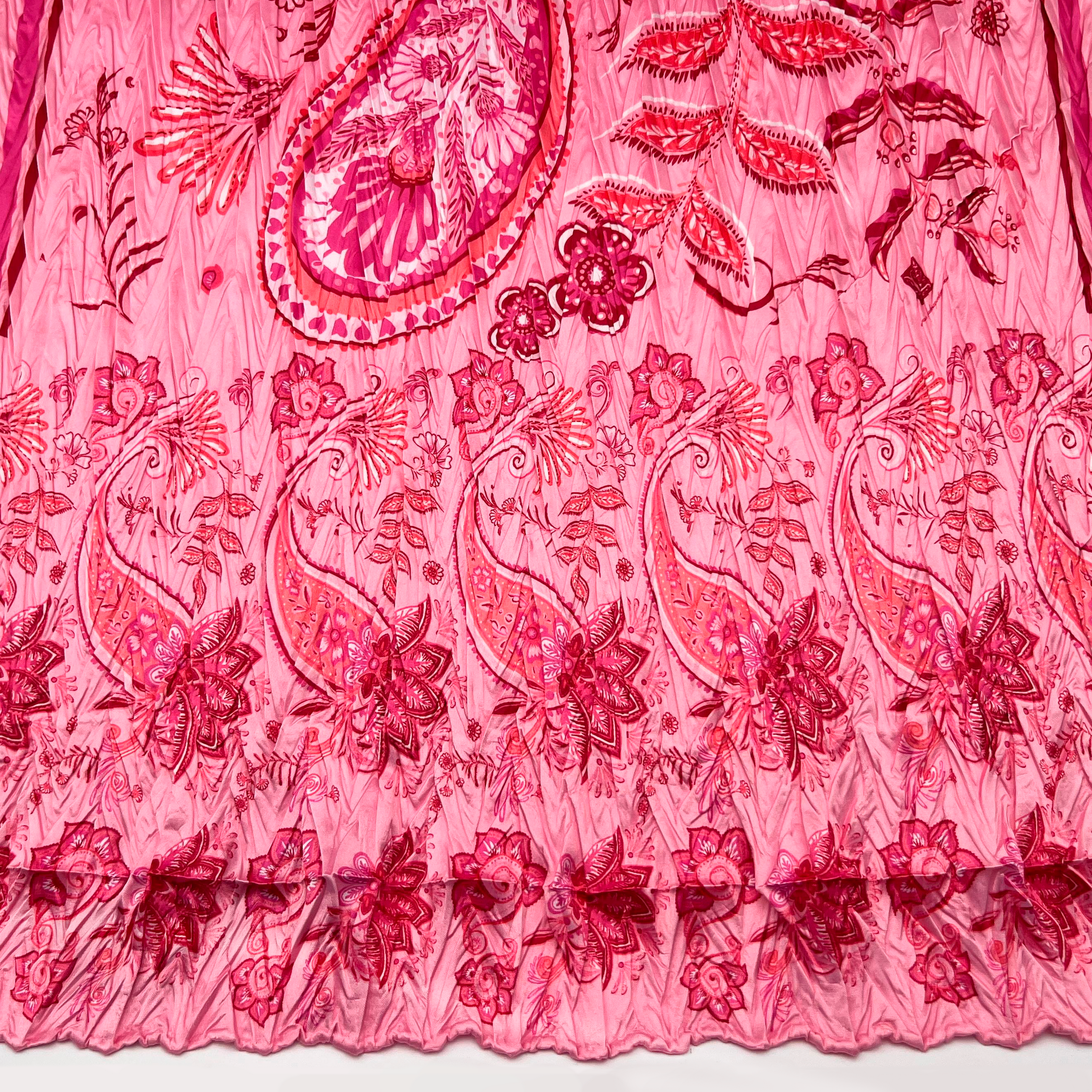 Rose Garden Silk Blend Pleated Scarf – 64" x 20"