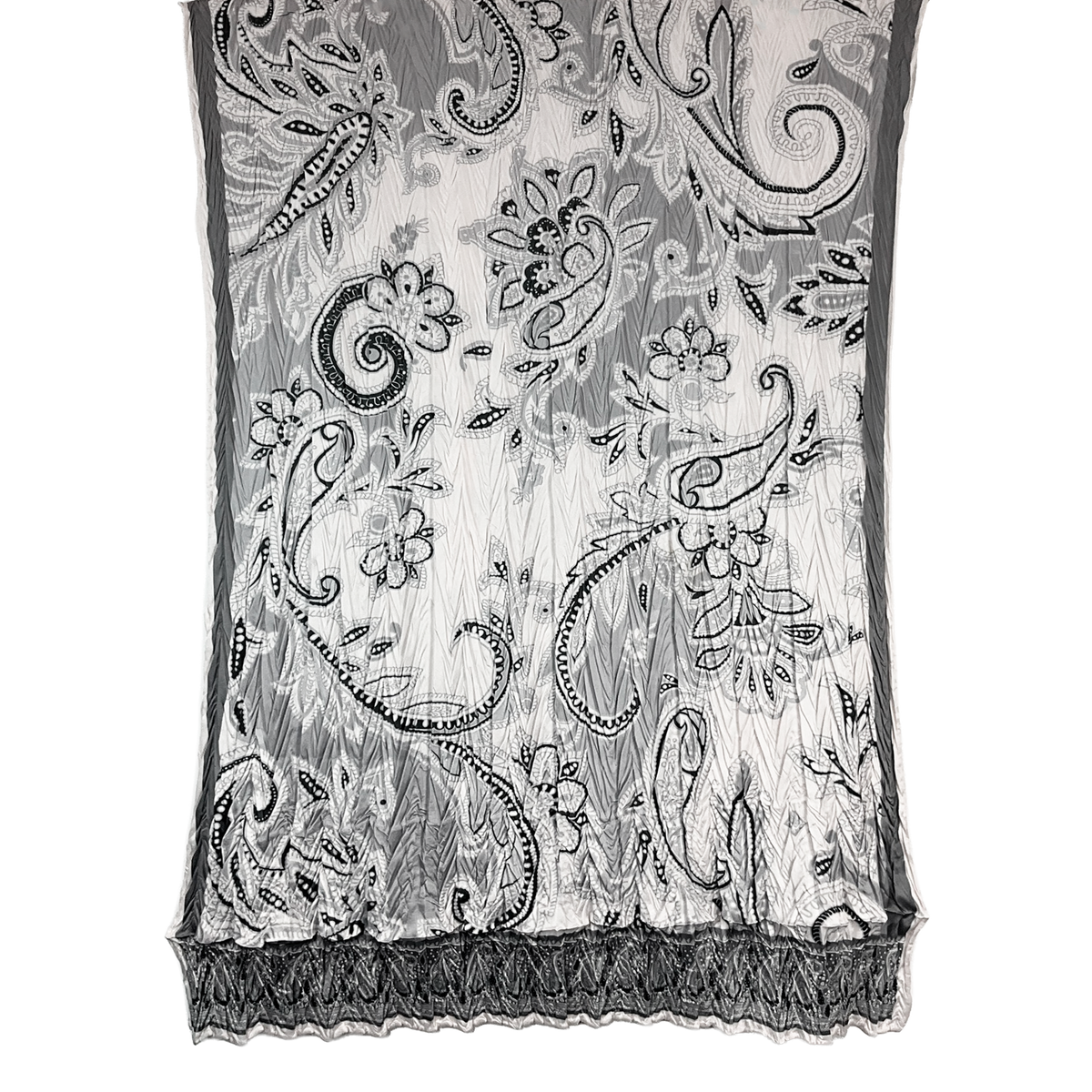 Paisley Silk Blend Pleated Scarf – 64" x 20"