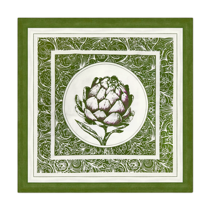 Denim Green Cotton Placemats – 100% Colombian Cotton, Hand Block Printed